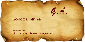 Gönczi Anna névjegykártya